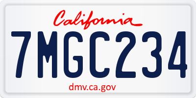 CA license plate 7MGC234