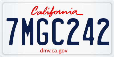 CA license plate 7MGC242