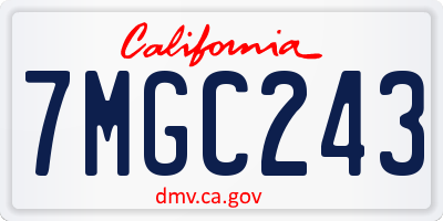 CA license plate 7MGC243