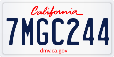 CA license plate 7MGC244