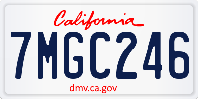 CA license plate 7MGC246