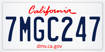 CA license plate 7MGC247