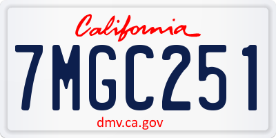 CA license plate 7MGC251