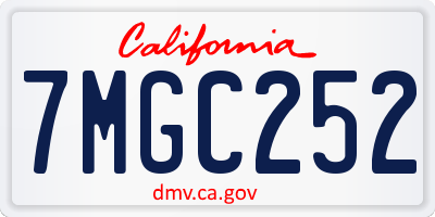 CA license plate 7MGC252