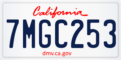 CA license plate 7MGC253