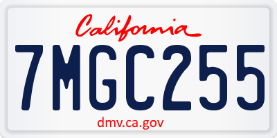 CA license plate 7MGC255