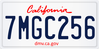 CA license plate 7MGC256