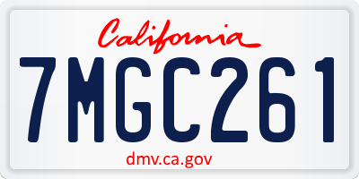 CA license plate 7MGC261