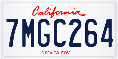 CA license plate 7MGC264