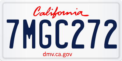 CA license plate 7MGC272