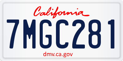 CA license plate 7MGC281