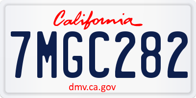 CA license plate 7MGC282