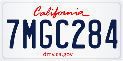 CA license plate 7MGC284