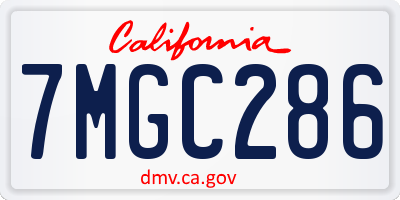 CA license plate 7MGC286