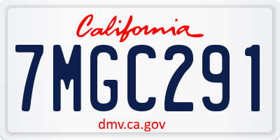 CA license plate 7MGC291