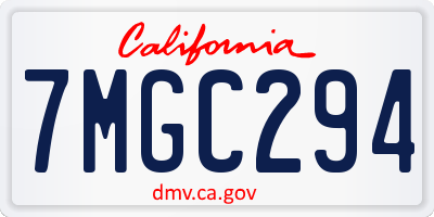 CA license plate 7MGC294