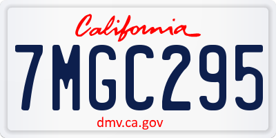 CA license plate 7MGC295