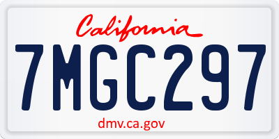 CA license plate 7MGC297