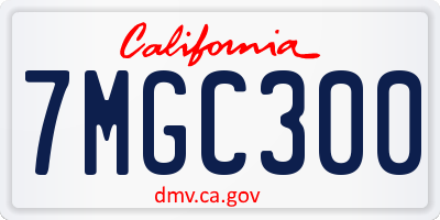 CA license plate 7MGC300