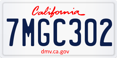 CA license plate 7MGC302