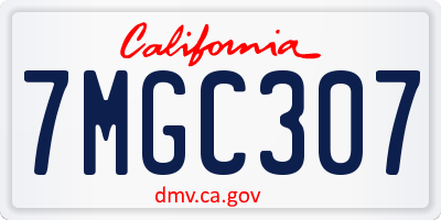 CA license plate 7MGC307