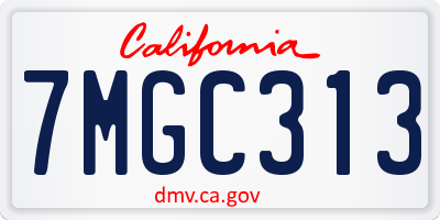 CA license plate 7MGC313