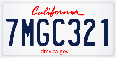 CA license plate 7MGC321