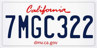 CA license plate 7MGC322