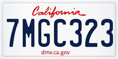 CA license plate 7MGC323