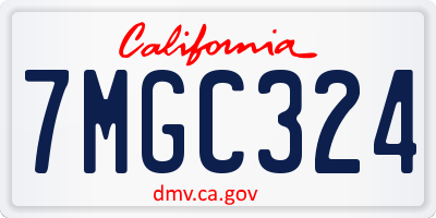 CA license plate 7MGC324