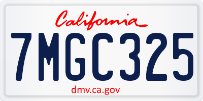 CA license plate 7MGC325