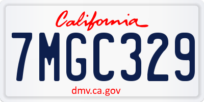 CA license plate 7MGC329