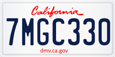 CA license plate 7MGC330