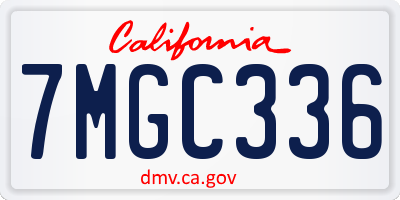 CA license plate 7MGC336