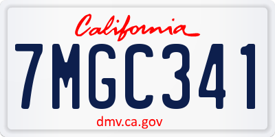 CA license plate 7MGC341