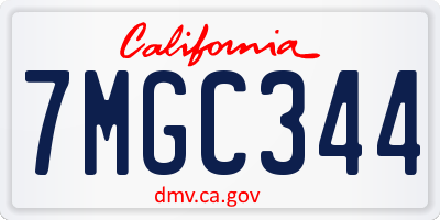 CA license plate 7MGC344