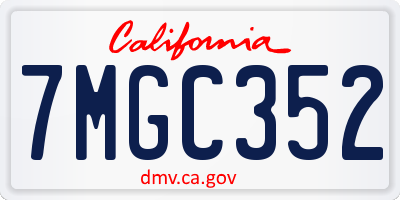 CA license plate 7MGC352