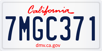 CA license plate 7MGC371