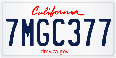 CA license plate 7MGC377