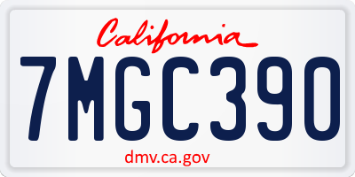 CA license plate 7MGC390