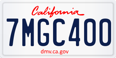 CA license plate 7MGC400