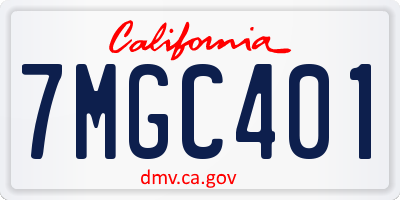 CA license plate 7MGC401