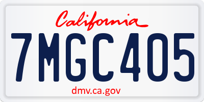 CA license plate 7MGC405