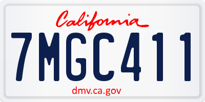 CA license plate 7MGC411