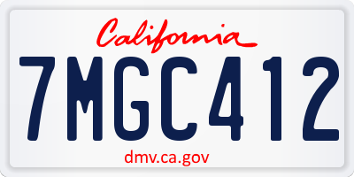 CA license plate 7MGC412