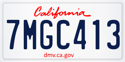 CA license plate 7MGC413