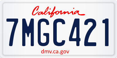 CA license plate 7MGC421