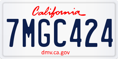 CA license plate 7MGC424