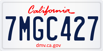 CA license plate 7MGC427