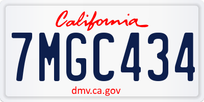 CA license plate 7MGC434